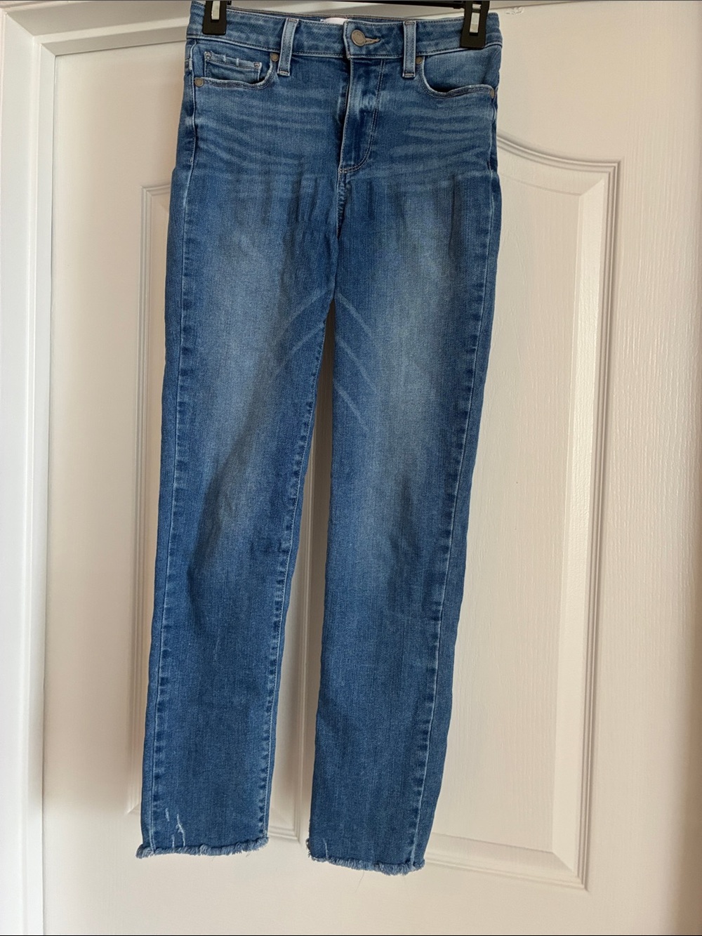 PAIGE Hoxton Slim High Rise Raw Hem Jeans - Size 25 - Picture 3 of 8